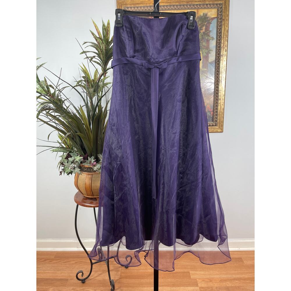 Alfred Angelo A-line Dress Women's 18 Purple Strapless Minimalist Coquette Glam